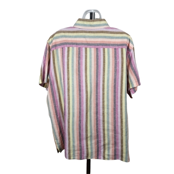 GOODFELLOW & CO STRIPED LINEN BLEND BLOUSE - Picture 2 of 9